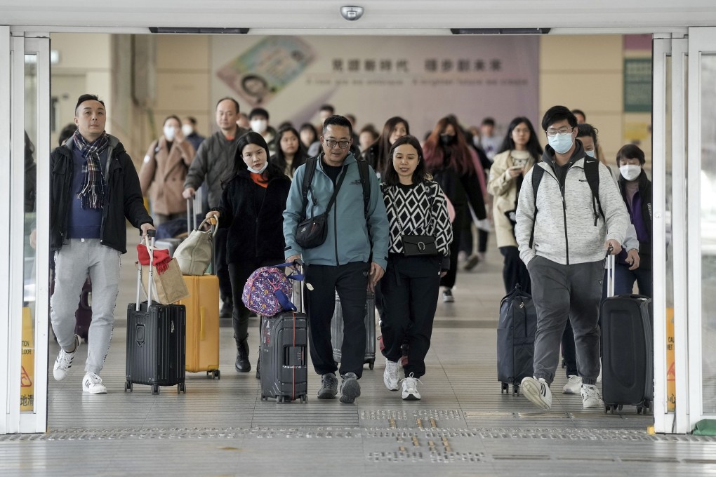 Travellers arrive at Hong Kong from mainland China at Shenzhen Bay border, which a source says is scheduled to run 24 hours between February 9 and 13. Photo: Elson Li