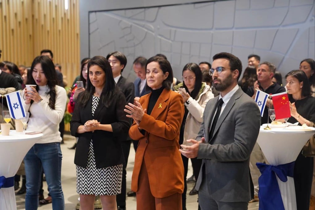 Israel’s ambassador to China, Irit Ben-Abba Vitale (second from right), at a new year’s celebration in Shanghai. Photo: The Consulate General of Israel in Shanghai