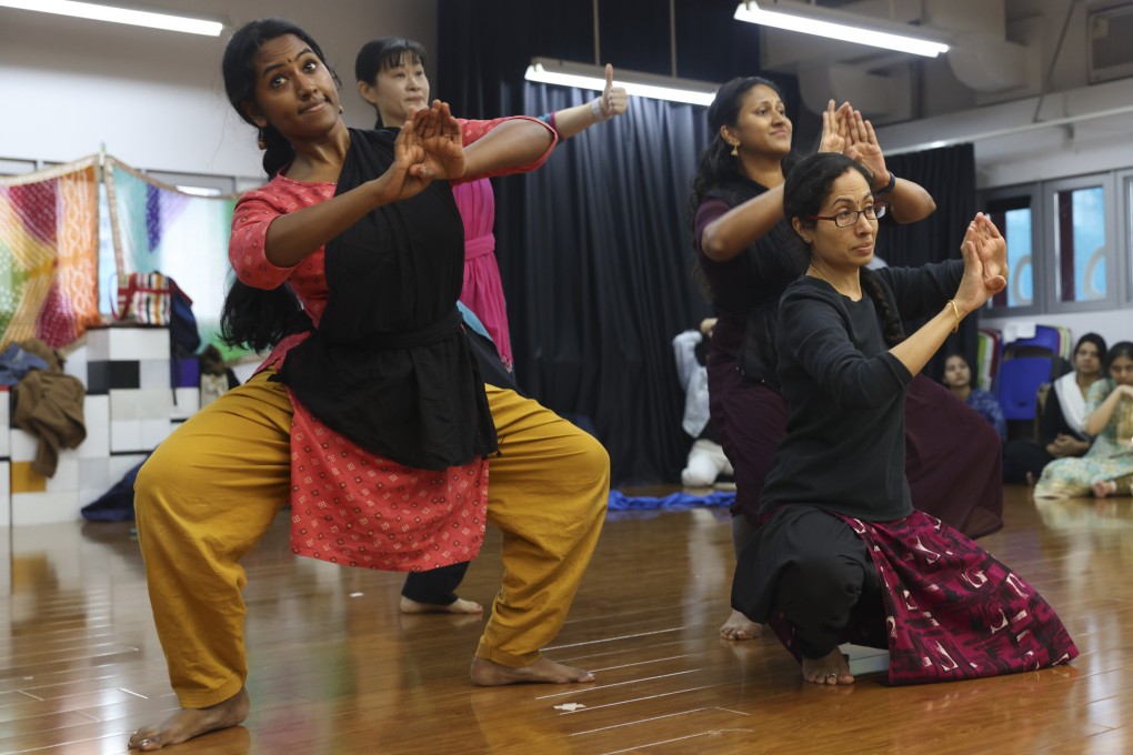 Dancers rehearse for “Krishnarpanam”, a fusion of dance and storytelling that showcases India’s many traditional dance styles, at Beyond Bollywood’s studio in Tai Po, Hong Kong. Photo: Yik Yeung-man