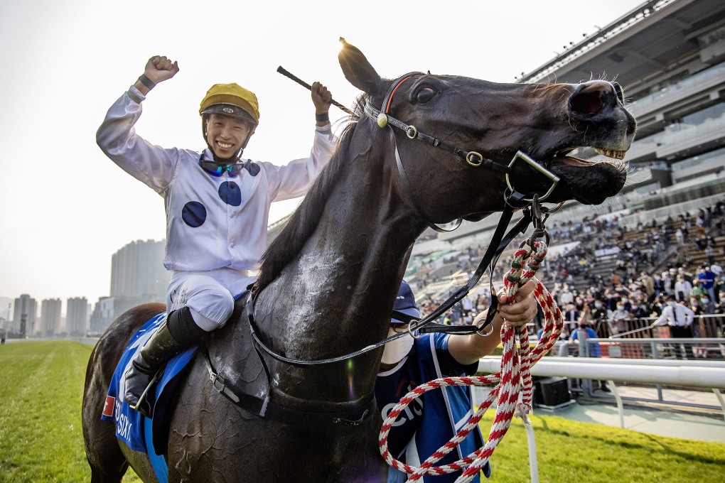 Golden Sixty and Vincent Ho win the 2023 Hong Kong Gold Cup at the Sha Tin Race Course in Hong Kong on February 26 last year. Photo: Handout from Hong Kong Jockey Club