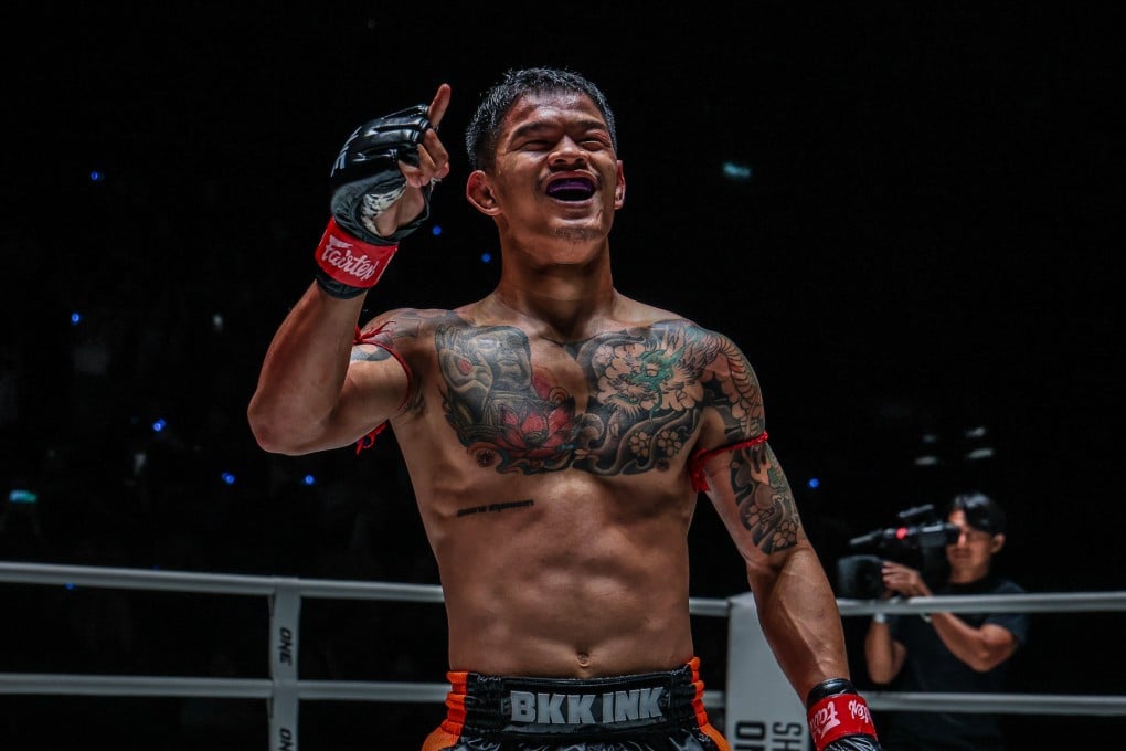 Kongthoranee Sor Sommai celebrates beating Sharif Mazoriev at ONE Friday Fights 48. Photo: ONE Championship