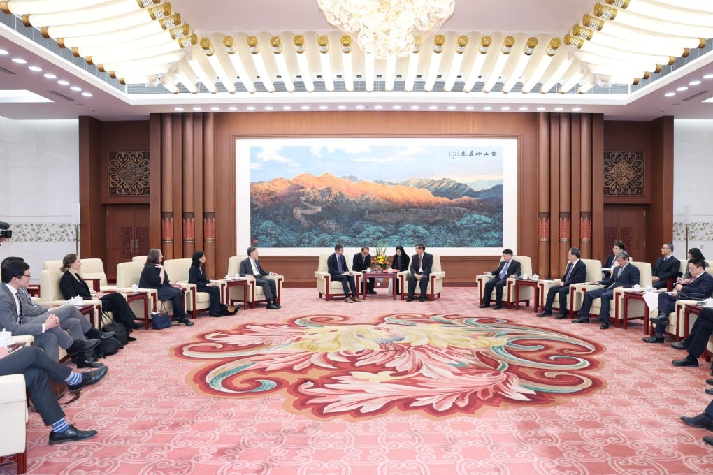 Vice-Premier He Lifeng and a Chinese delegation of finance officials meets an American contingent at a gathering of the Financial Working Group in Beijing on Friday. Photo: Xinhua
