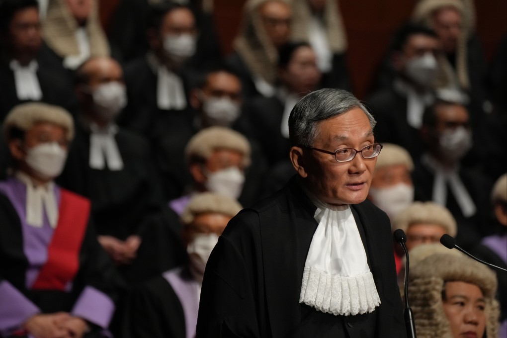 Chief Justice Andrew Cheung speaks at a ceremony to mark start of legal year. He is among 45 judges and prosecutors facing possible sanctions by the United States. Photo: Elson Li
