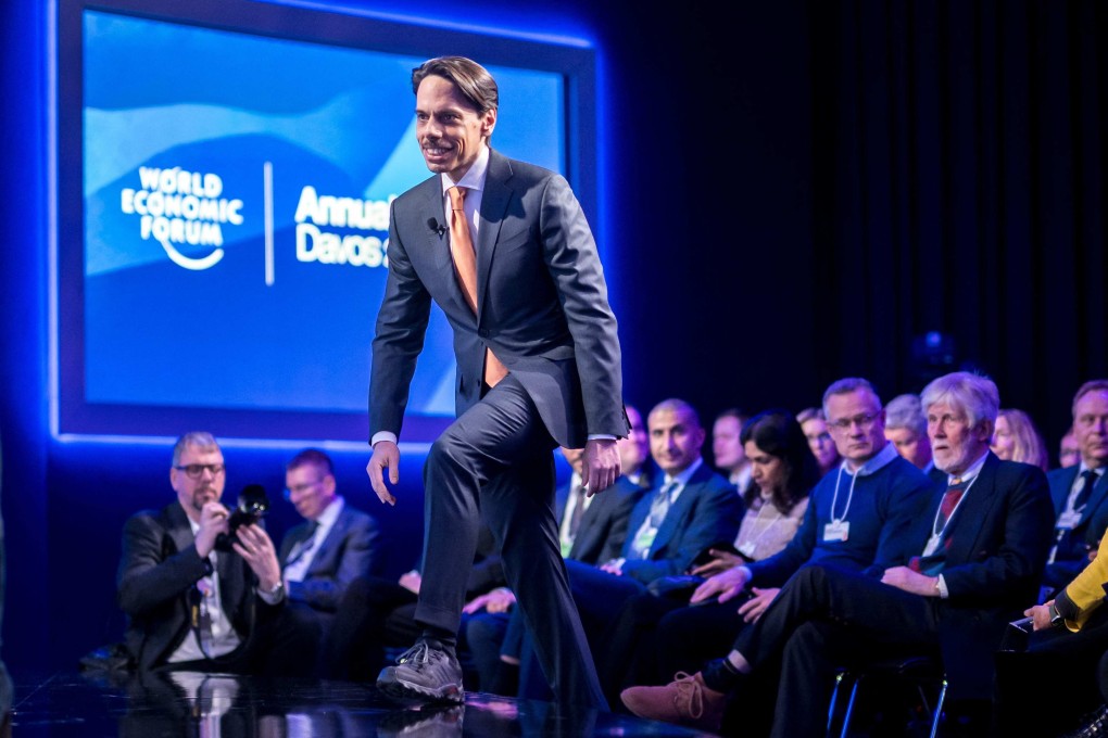 Saudi Arabia Foreign Minister Prince Faisal bin Farhan Al-Saud arrives on stage during a session of the World Economic Forum annual meeting in Davos, on January 16. Photo: AFP
