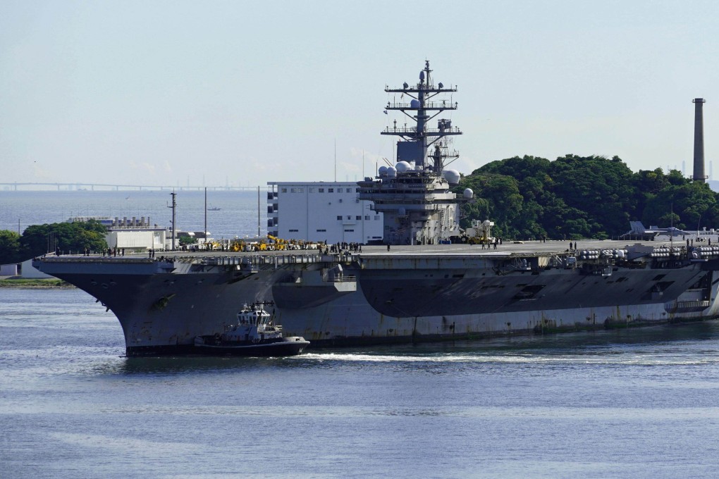 US aircraft carrier Ronald Reagan returns to base in Yokosuka, eastern Japan, in August 2022. Photo: Kyodo