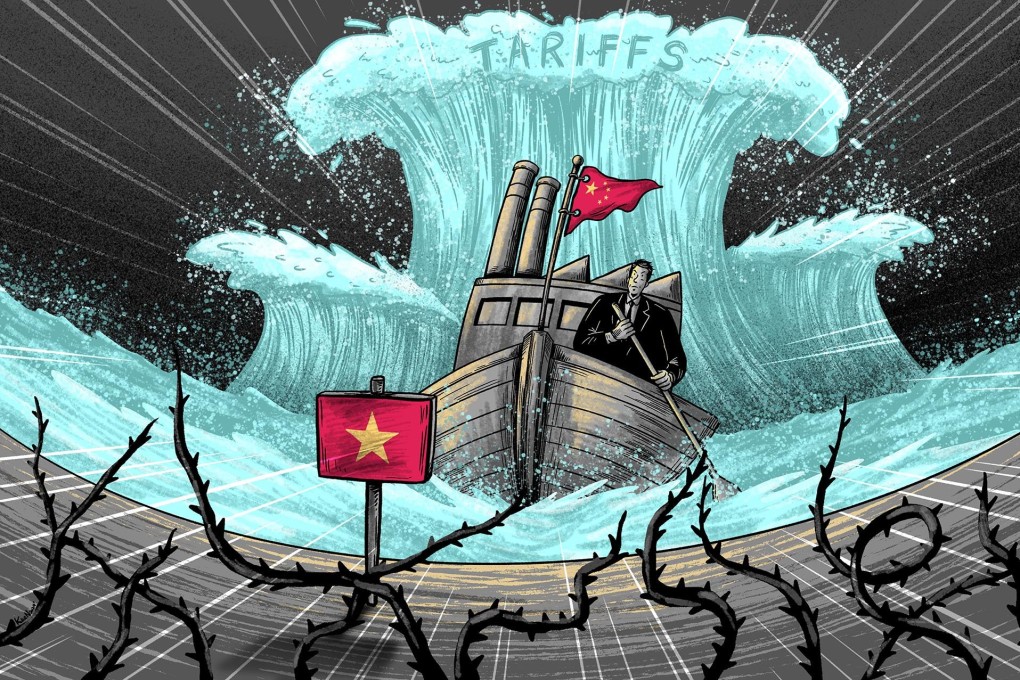 Chinese companies have relocated to Southeast Asia in droves, particularly Vietnam, but have faced challenges. Illustration: Lau Ka-kuen