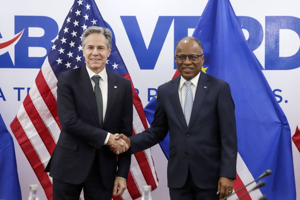 Cape Verde Prime Minister Ulisses Correia e Silva, right, and US Secretary of State Antony Blinken in Praia, Santiago Island, Cape Verde on Monday. Photo: EPA-EFE