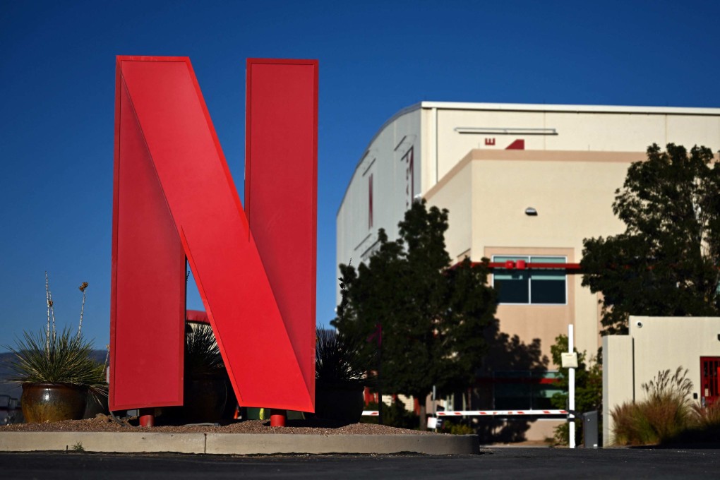 The Netflix logo is displayed at the entrance to its Albuquerque Studios lot in New Mexico, October 13, 2023. Photo: AFP