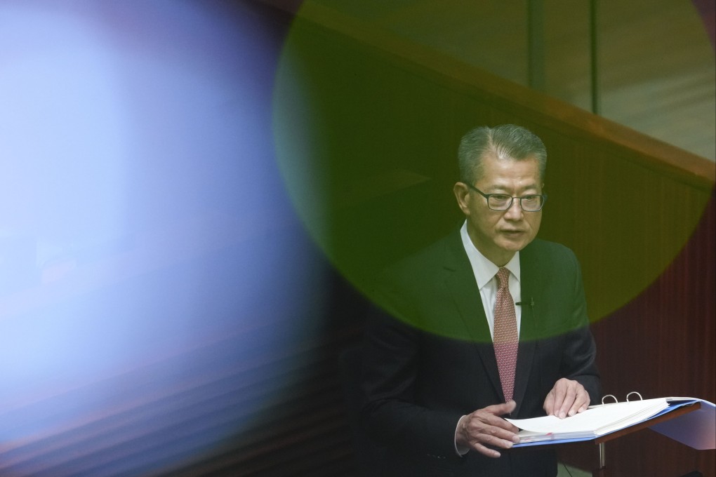Financial Secretary Paul Chan Mo-po delivers his budget speech at the Legislative Council on February 22, 2023. Because taxis pay no tolls to use the Discovery Bay Tunnel, it means millions in tunnel fees have been foregone. The government’s fiscal deficit surely obliges it to collect revenue to which it is entitled, including royalties on these fees. Photo: Sam Tsang
