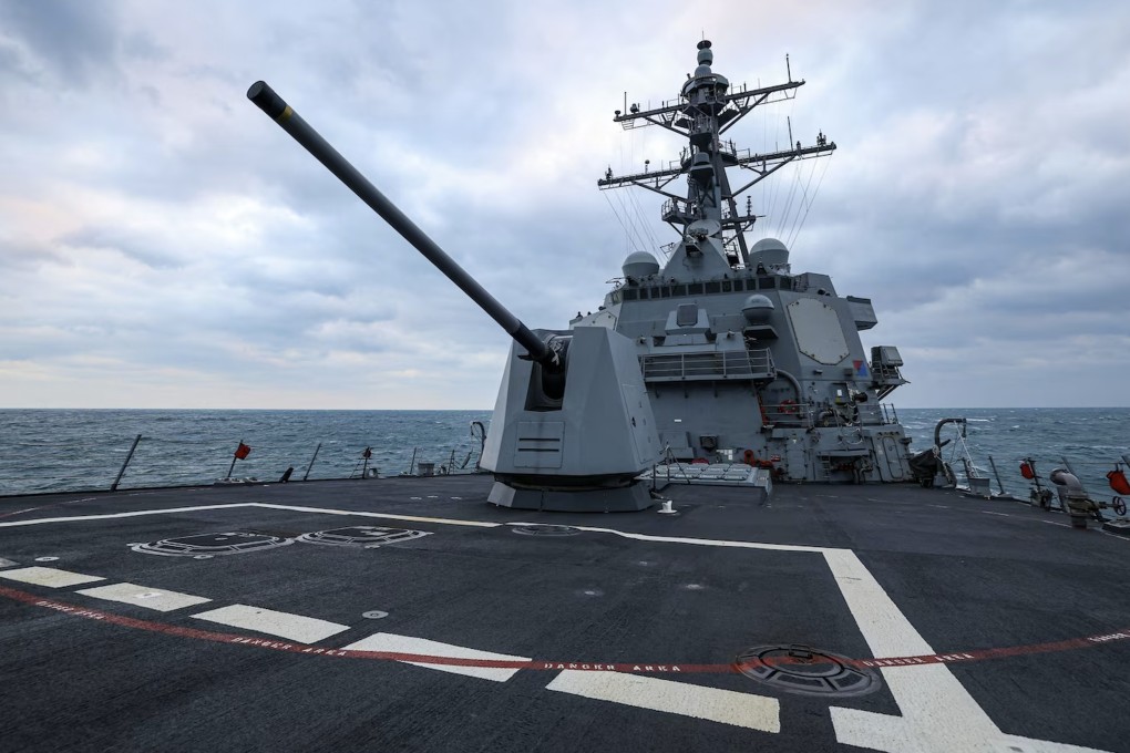 The USS John Finn, an Arleigh Burke-class destroyer, sailed through the Taiwan Strait on Wednesday. Photo: US Seventh Fleet