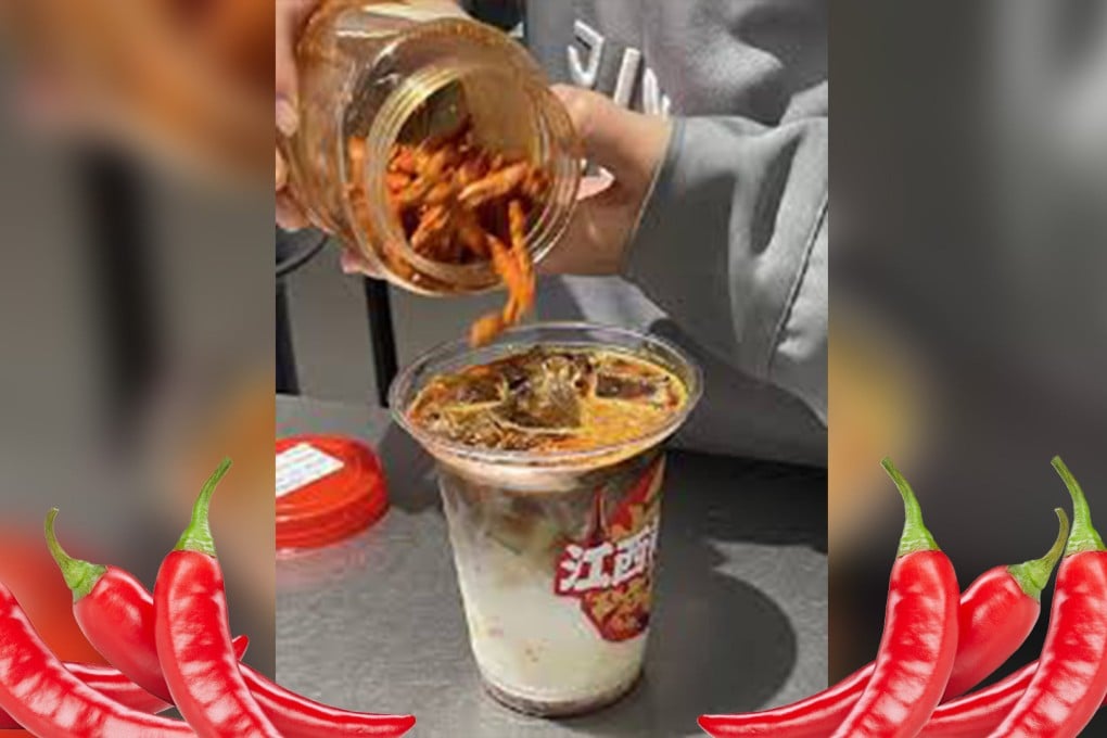 A coffee shop in China has spiced up its offerings by adding peppers and chilli to the drinks it serves to customers. Photo: SCMP composite/Shutterstock/Weibo