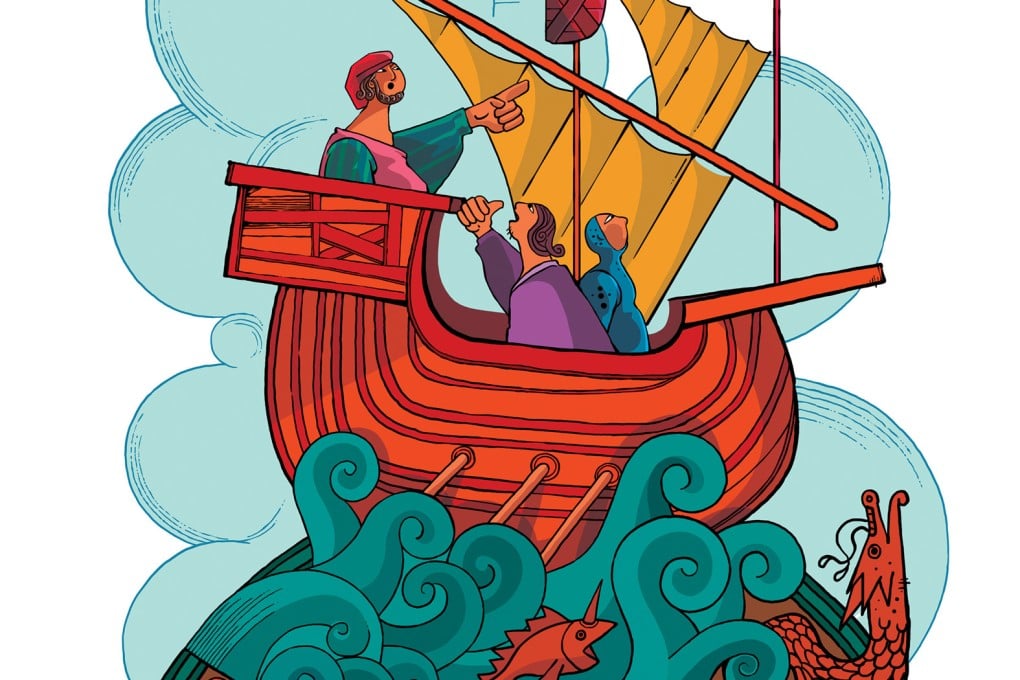 According to the 13th century Venetian traveller Marco Polo’s book, his father and uncle sailed to the shores of the Black Sea and travelled overland to China from there, before returning and taking him there. Illustration: Victor Sanjinez Garcia