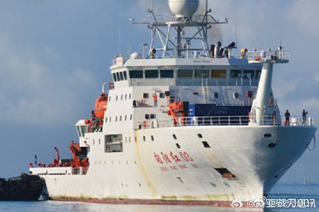 The Chinese research vessel Xiang Yang Hong 3 is due to dock in the Maldives on February 5. The visit comes as India and China jostle for influence in the region. Photo: Weibo