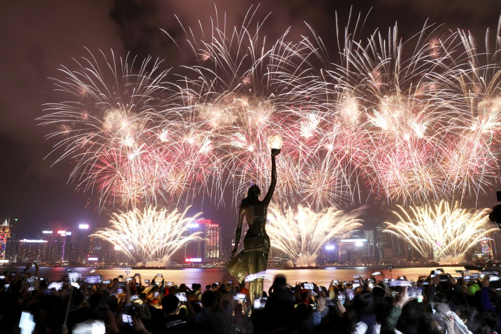 Fireworks over Victoria Harbour during the Lunar New Year celebration in 2019. Photo: Nora Tam