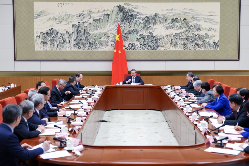 Premier Li Qiang solicited opinions on the drafting of the annual work report from minor political parties and the semi-official All-China Federation of Industry and Commerce on Wednesday. Photo: Xinhua