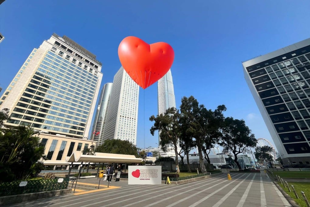 An illustration showing the giant heart-shaped balloon in Central. Photo: Culture, Sports and Tourism Bureau