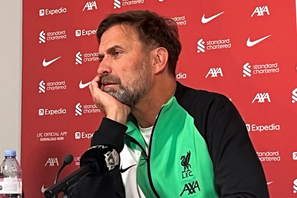 Liverpool manager Jurgen Klopp speaks during a press conference after announcing he was standing down as manager at the end of the season. Photo: DPA