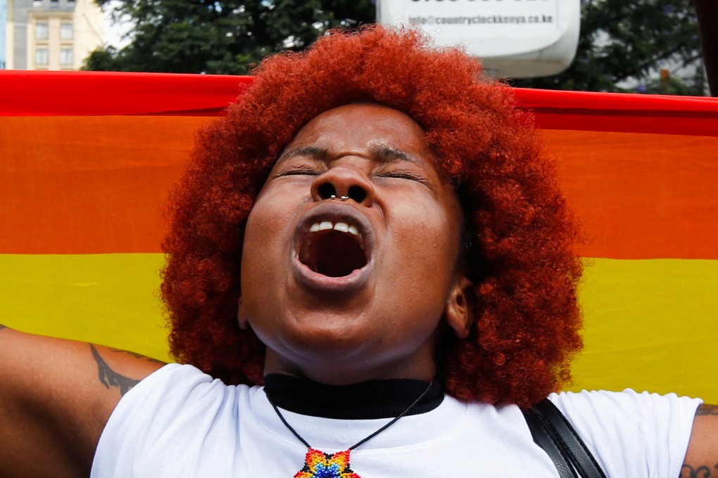 A human rights activist at a protest on Saturday in Nairobi, Kenya, demanding an end to femicide. Photo: Reuters