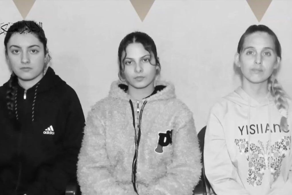 Another video released by Hamas featuring hostages Karina Ariev, Daniella Gilboa, and Doron Steinbrecher. Photo: X/@Oct7atrocities