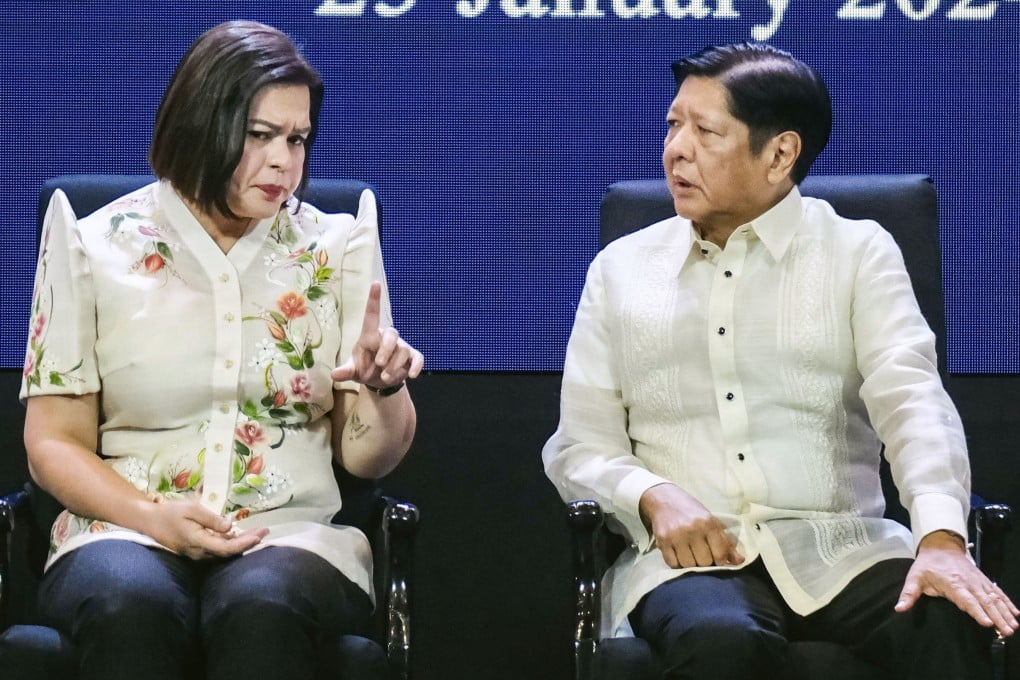 Philippine President Ferdinand Marcos Jnr (right) and Vice-President Sara Duterte during an event in Manila on January 25. Photo: Kyodo