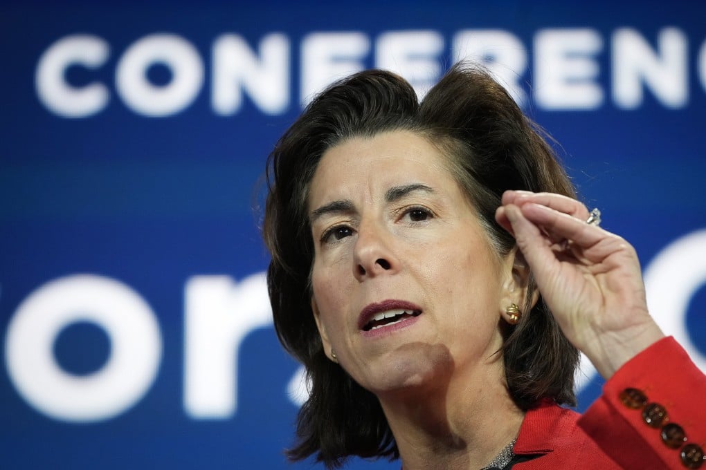 US Commerce Secretary Gina Raimondo speaks during the United States Conference of Mayors 91st Winter Meeting on January 20, 2023, in Washington. Photo: TNS