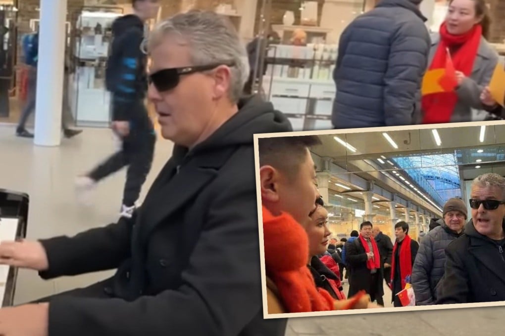A British piano player who became an on and offline sensation over an altercation he had with a group of people from China inside a busy London railway station is facing a backlash on mainland social media. Photo: YouTube/desertrosevideos
