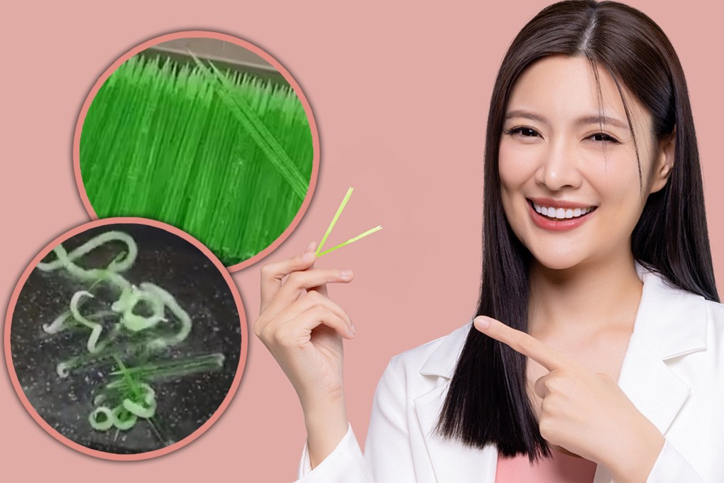 A trend of eating deep-fried, starchy toothpick, which began in South Korea, has spread to China, prompting the mainland authorities to issue a health warning. Photo: SCMP composite/Shutterstock/Weibo