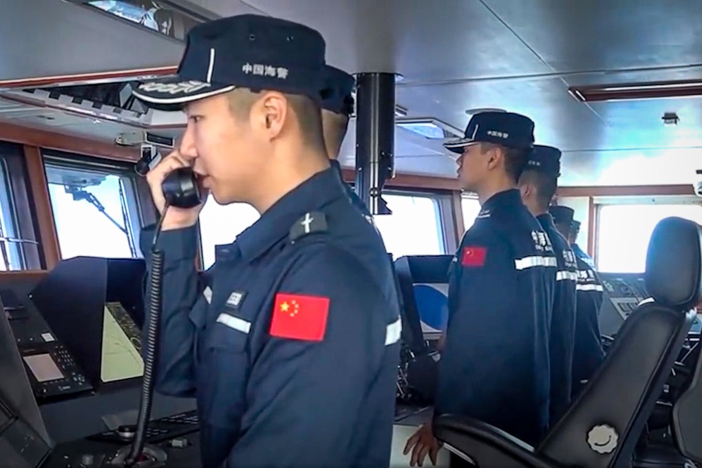 The Chinese coastguard has released a video it says was filmed on one of its vessels during Sunday’s incident. Photo: Weibo/@China Coast Guard