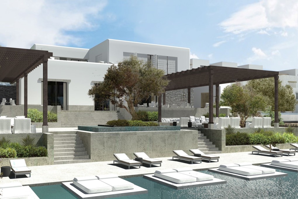 A rendering of the pool area at Odera in Tinos. It is one of five new hotel openings in Greece to check out this year if you want to get away from the tourist hordes on Mykonos and Santorini. Photo: Odera