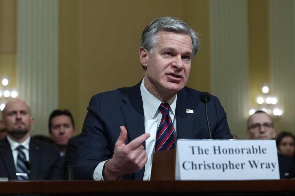 FBI Director Christopher Wray testifies before the House (Select) Strategic Competition Between the United States and the Chinese Communist Party Committee on Capitol Hill on Wednesday. Photo: AFP