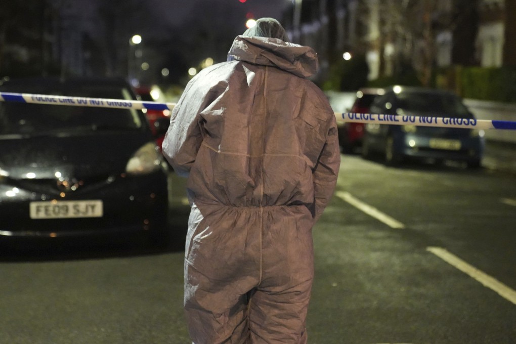 Police at the scene near Clapham Common, south London. Photo: AP