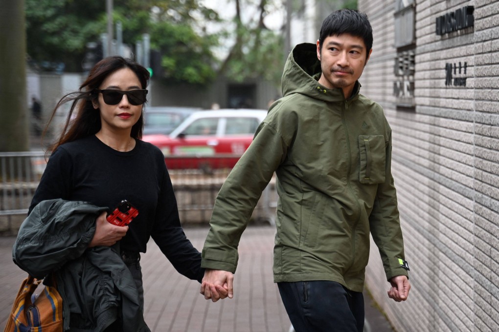 Actor Gregory Wong arrives at West Kowloon Court to hear the verdict on a charge of rioting. Photo: AFP