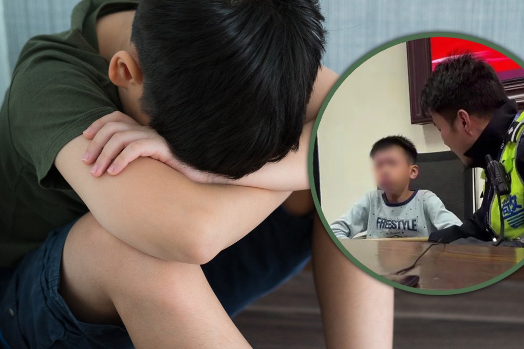 The story of a 10-year-old boy in China who went to his local police station eight times in the space of a year to report that his father was favouring his older sister over him has delighted mainland social media. Photo: SCMP composite/Shutterstock/Douyin