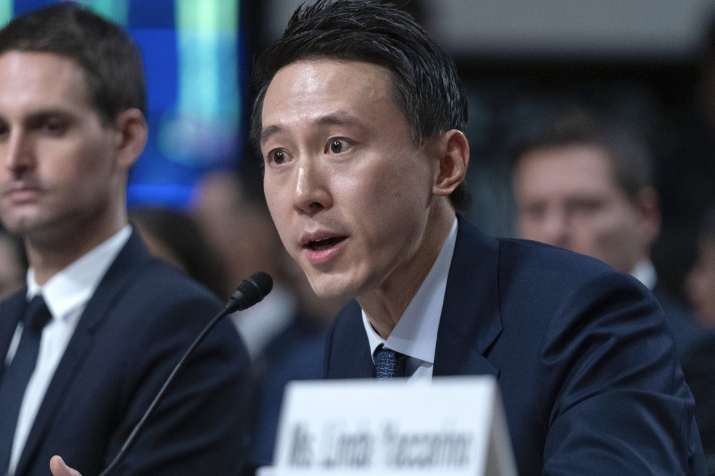 TikTok CEO Shou Zi Chew speaks during a Senate Judiciary Committee hearing with other social media platform heads on Capitol Hill in Washington, January 31, 2024. Photo: AP