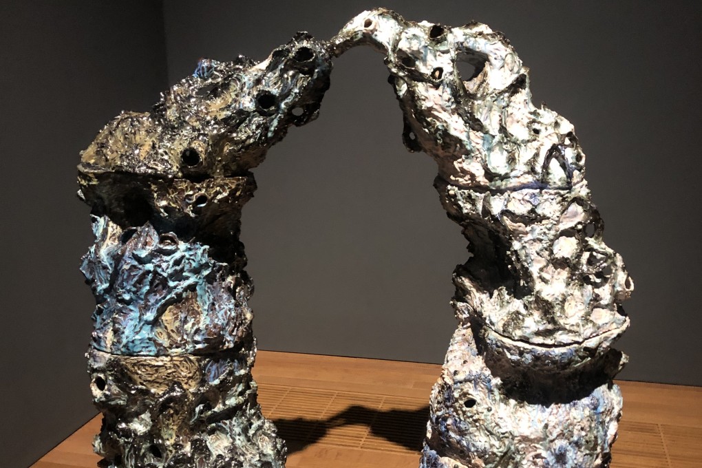 “(All is) non-hierarchical” (2022), a ceramic sculpture by Macanese artist Heidi Lau, at “Shanshui: Echoes and Signals”, the new exhibition at Hong Kong’s M+ museum of visual culture based on East Asian ink landscape paintings. Photo: Enid Tsui