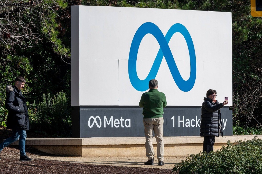 Signage outside Meta headquarters in Menlo Park, California, Feb. 1, 2024. Photo: Bloomberg