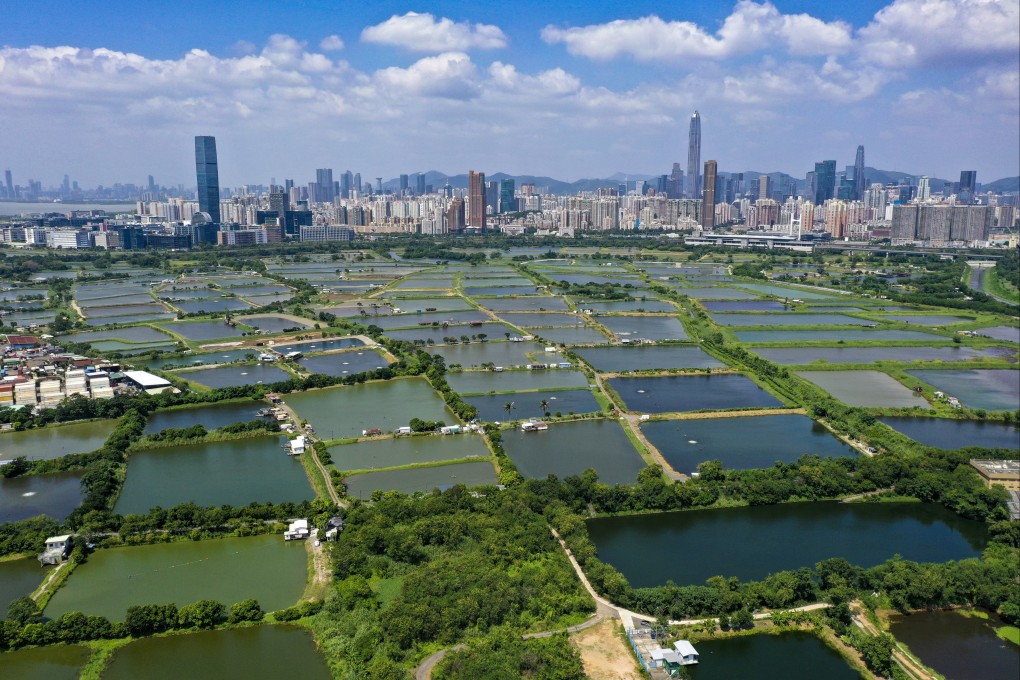 An aerial view of the San Tin area, earmarked for a home for hi-tech businesses and 50,000 flats. Photo: Winson Wong