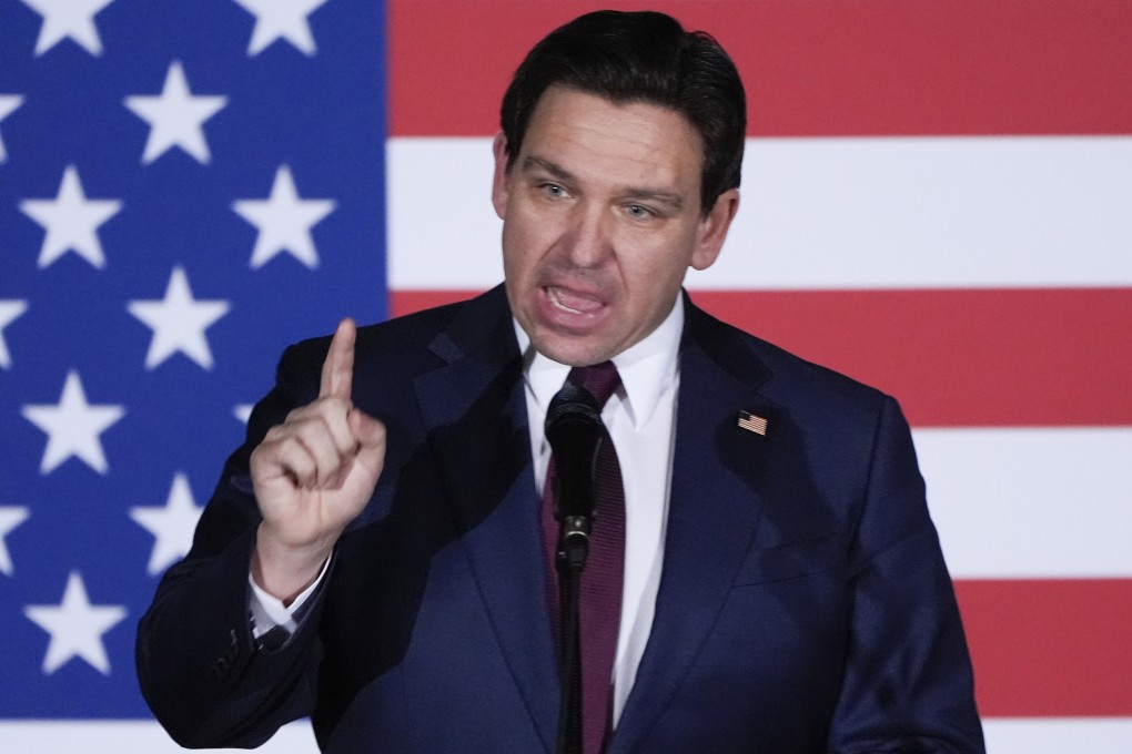 Florida Governor Ron DeSantis speaks in Iowa in January. The former 2024 Republican presidential candidate previously said the law would help protect Americans from the influence of the Chinese Communist Party. Photo: AP