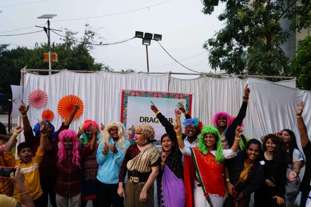 Patruni Chidanand Sastry with students at a school. Photo: Handout