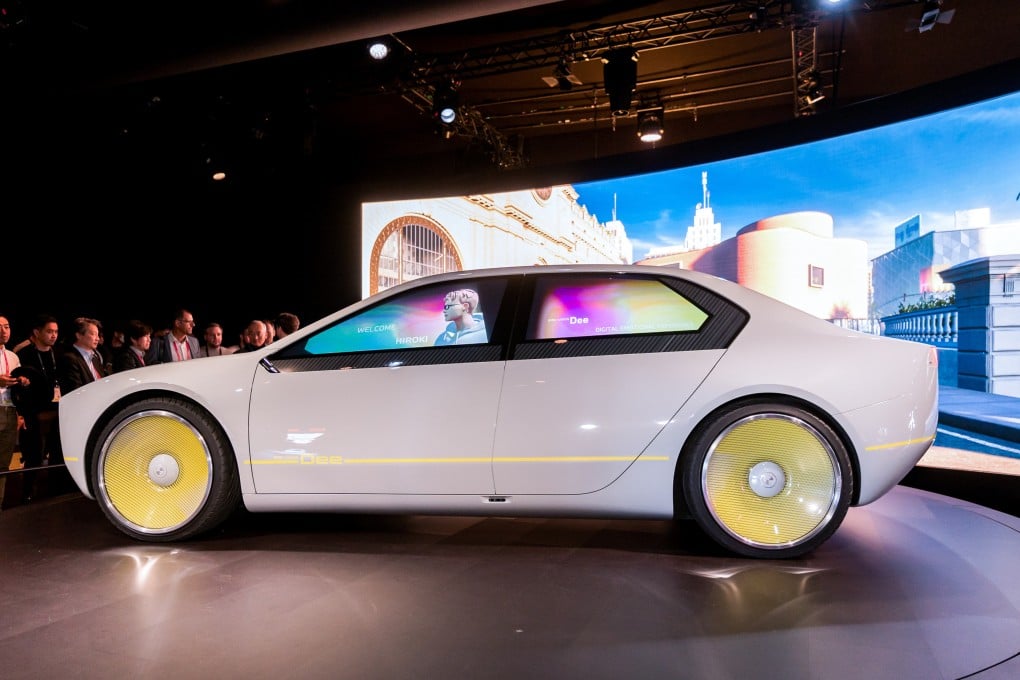 A view of BMW Dee, a concept car fitted with Appotronics’ four-window fusion display technology. Photo: Handout