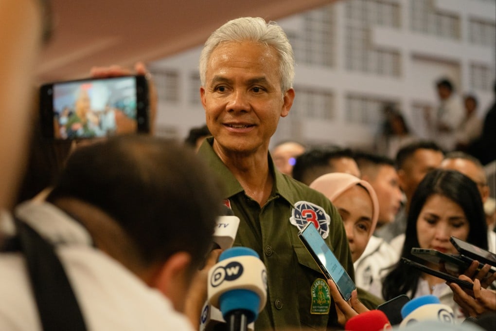 Indonesian presidential candidate Ganjar Pranowo speaks to reporters at a rally in Jakarta on February 3. Photo: Vemmy Widowati