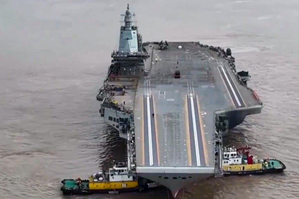 The Fujian is China’s third aircraft carrier. Photo: CCTV