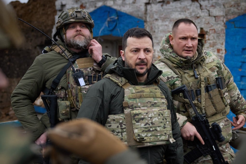 Ukraine’s President Volodymyr Zelensky during a visit near Robotyne village, Zaporizhzhia region, southeastern Ukraine. Photo: Ukraine Presidency via dpa