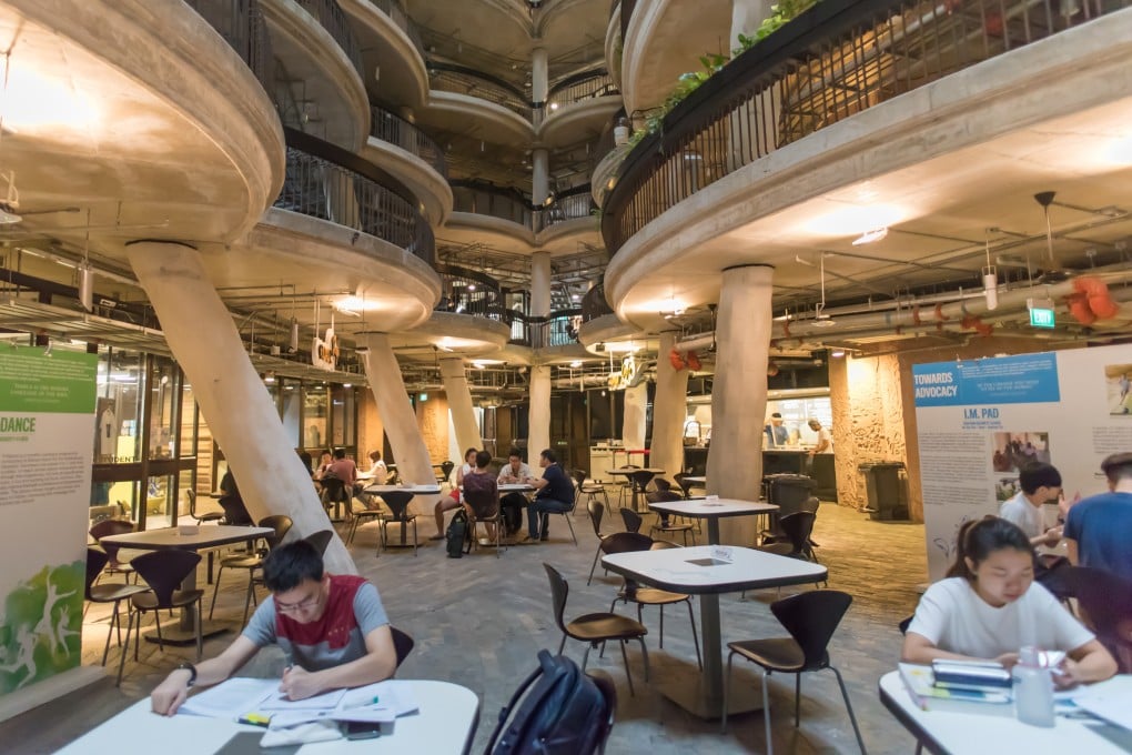 Students at work inside The Hive at Nanyang Technological University in Singapore. Coachloads of tourists have been causing a nuisance around the building, according to online complaints. Photo: Shutterstock