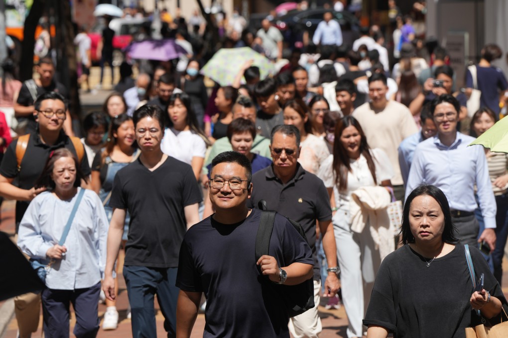 People walk in Causeway Bay, Hong Kong, during lunch time on September 28, 2023. Photo: Sam Tsang