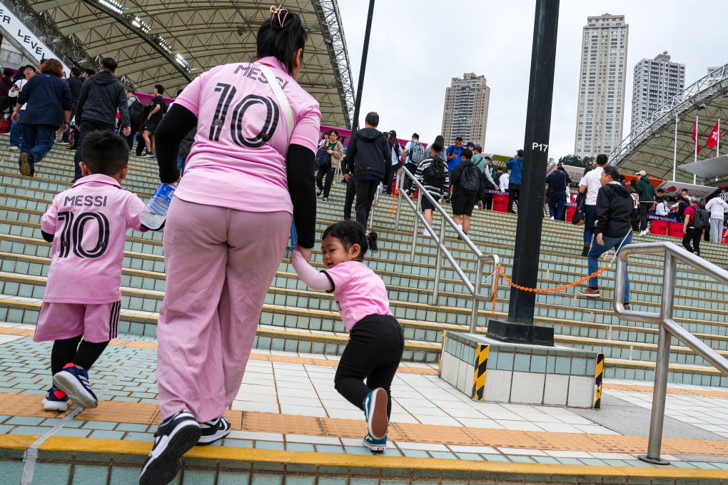 Football fans head into Hong Kong Stadium for Sunday’s match between Inter Miami and a Hong Kong XI. Photo: Elson Li