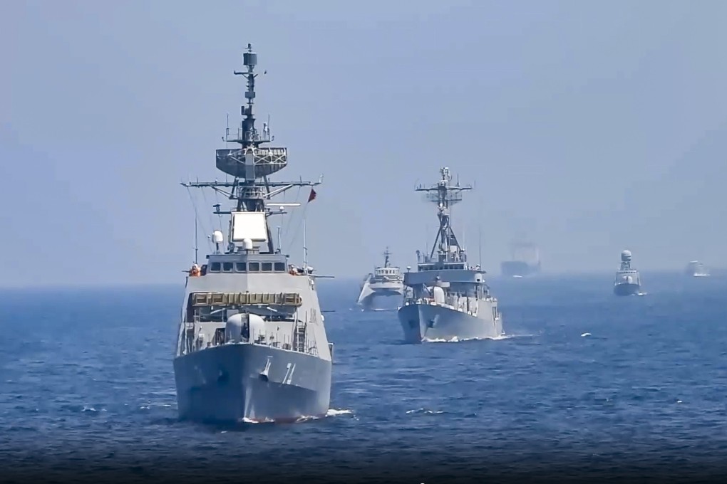 Media reports have not yet revealed the location of this year’s joint naval drills between China, Russia and Iran, but the countries conducted trilateral exercises in the Gulf of Oman in March 2023. Photo: Russian Defense Ministry Press Service via AP