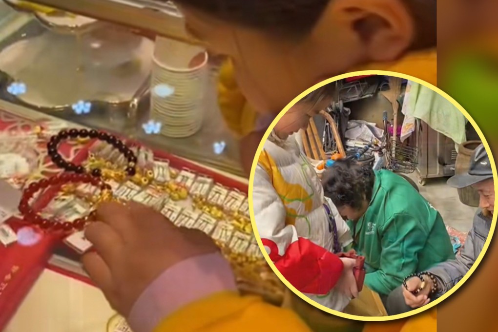 A 10-year-old girl in China who saved up her pocket money over a three-year period so that she could buy her grandfather a gift has melted many hearts on mainland social media. Photo: SCMP composite/Douyin