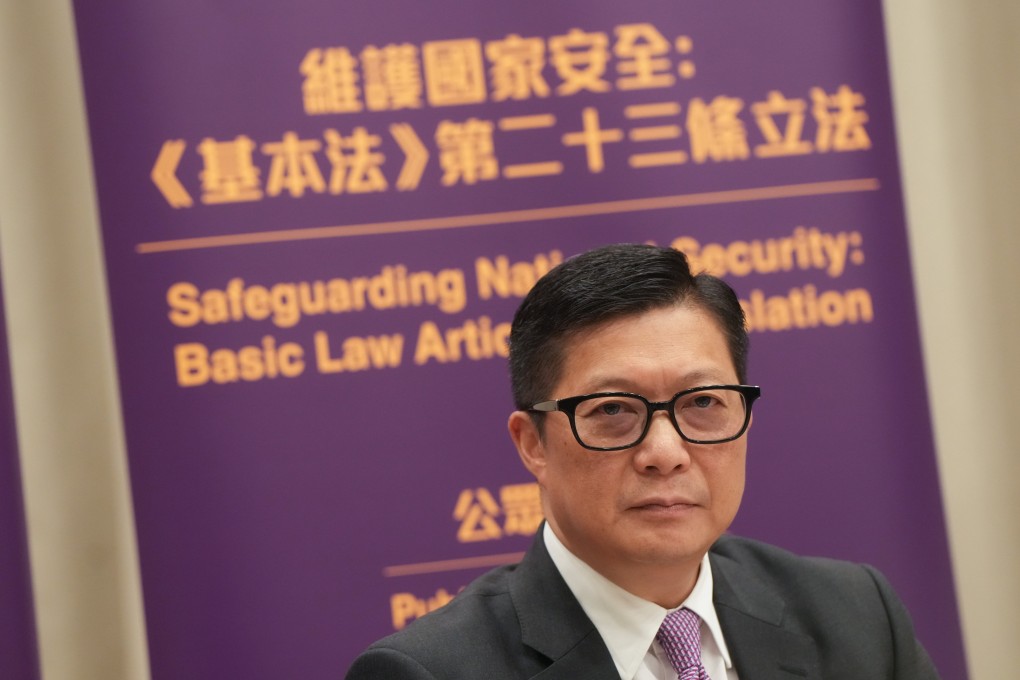 Secretary for Security Chris Tang discusses the new home-grown national security legislation. Photo: Sam Tsang
