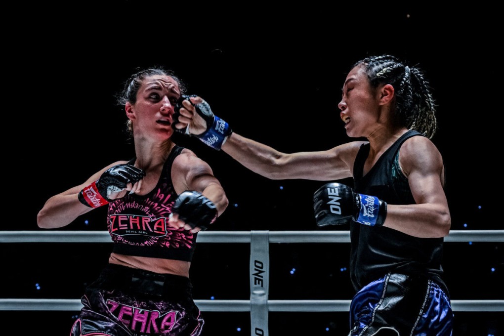 Hong Kong’s Yu Yau-pui punches Zehra Dogan during their ONE Friday Fights 42. Photo: ONE Championship